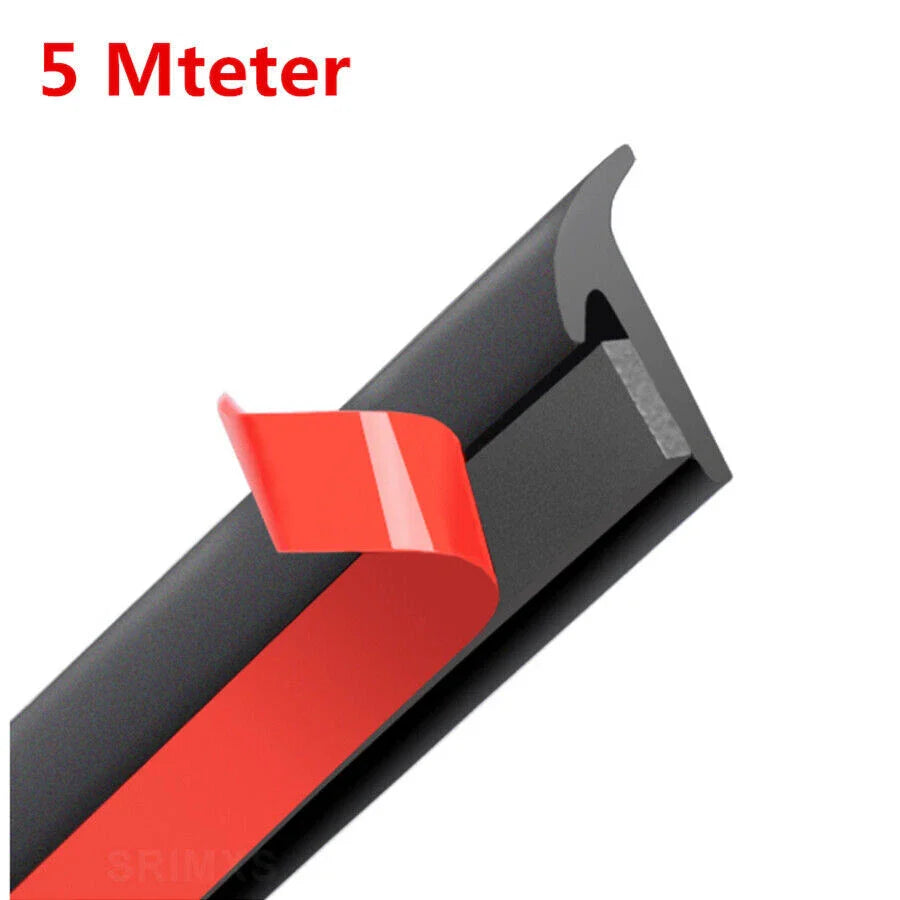 5M Slanted T Rubber Seal Strip Weatherstrip for Car Headlight Bumper Insert