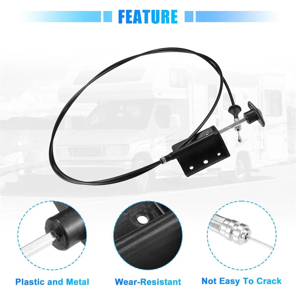 Hood Latch Lock Control Cable for Dodge D150 D250 Ramcharger (1975-1993)