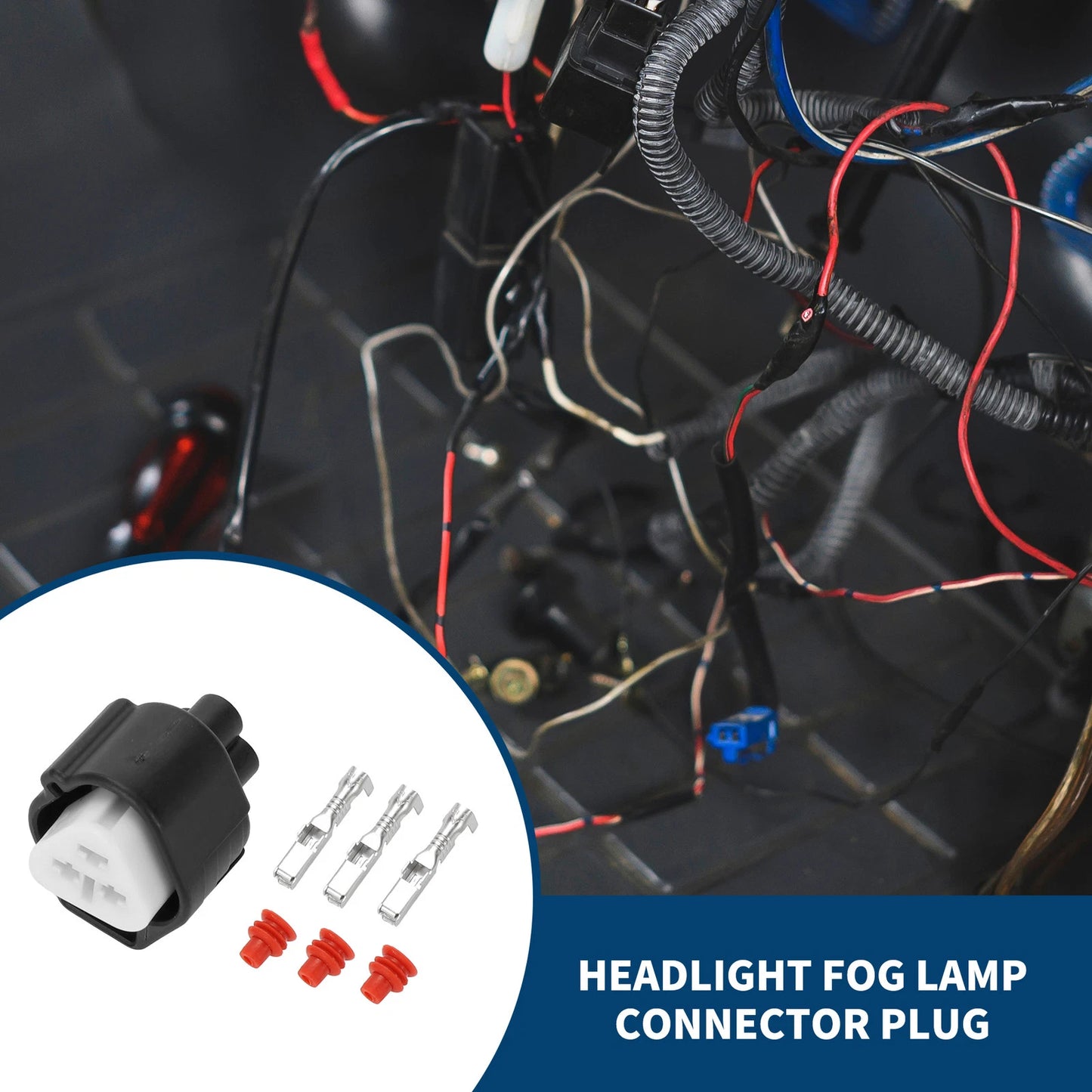 3 Pin Headlight Fog Lamp Connector Plug Female Wire Terminal for Toyota