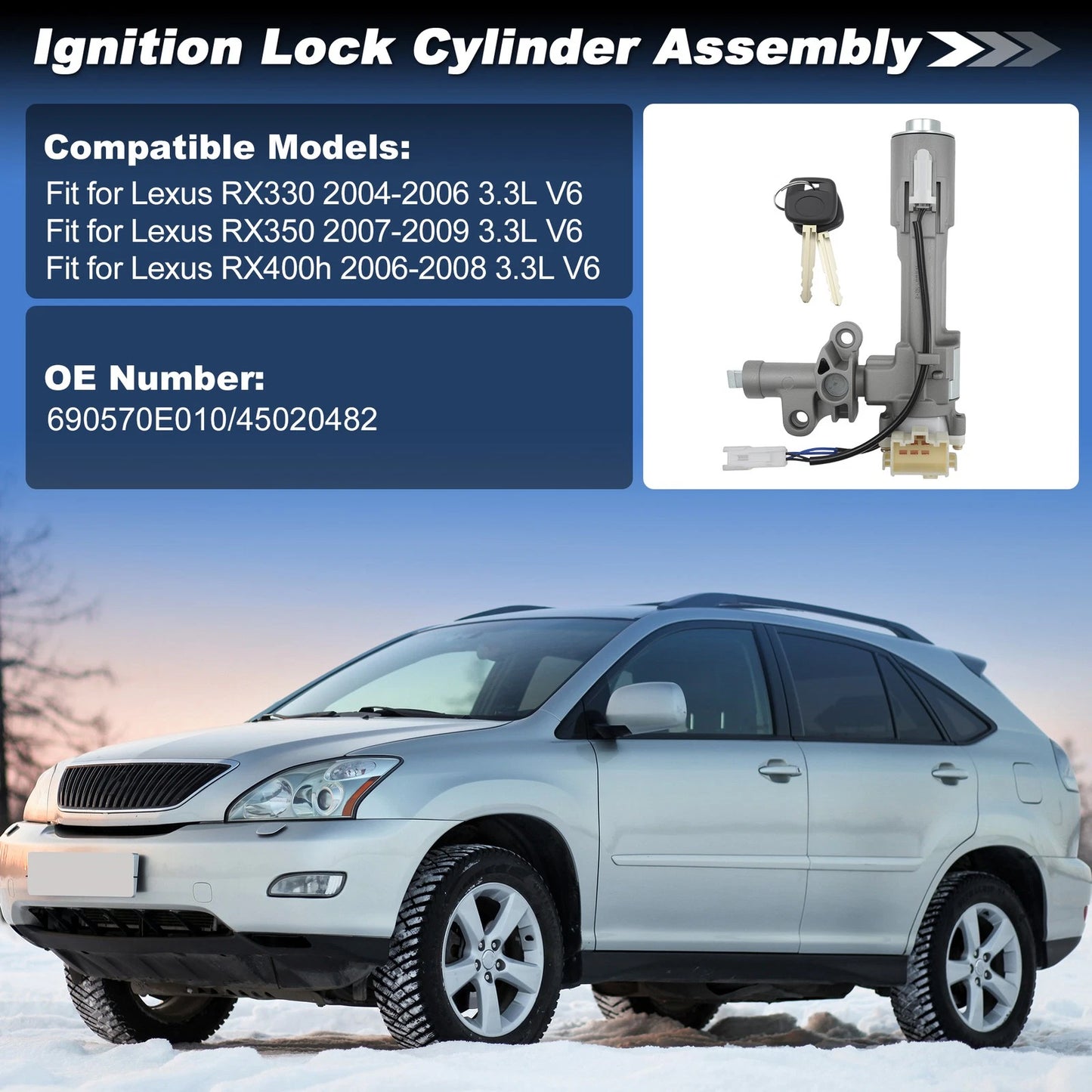 Ignition Lock Cylinder Assembly 690570E010 for Lexus RX330 (2004–2006)