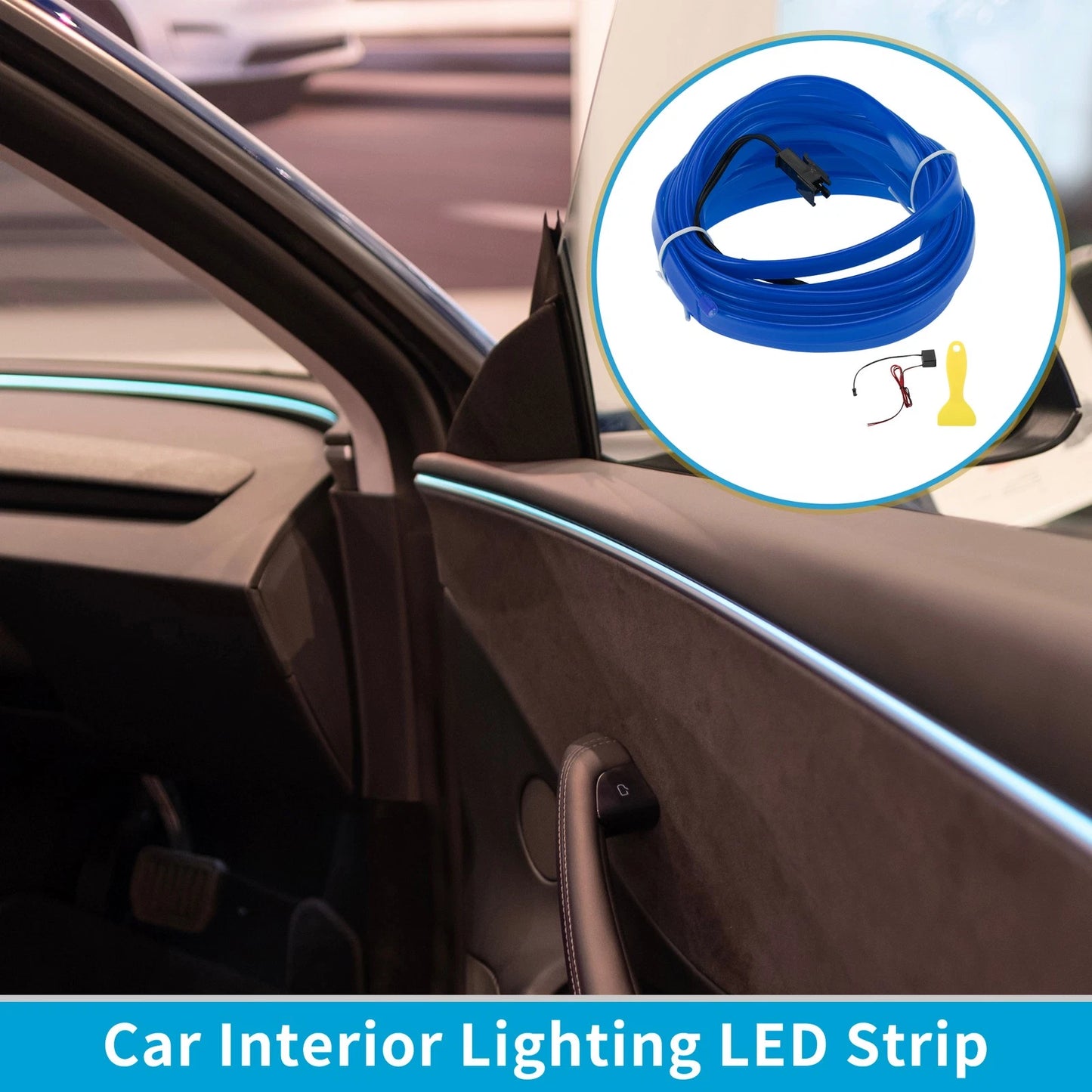 LED Strip Neon Wire Lighting for Car Interior (12V)
