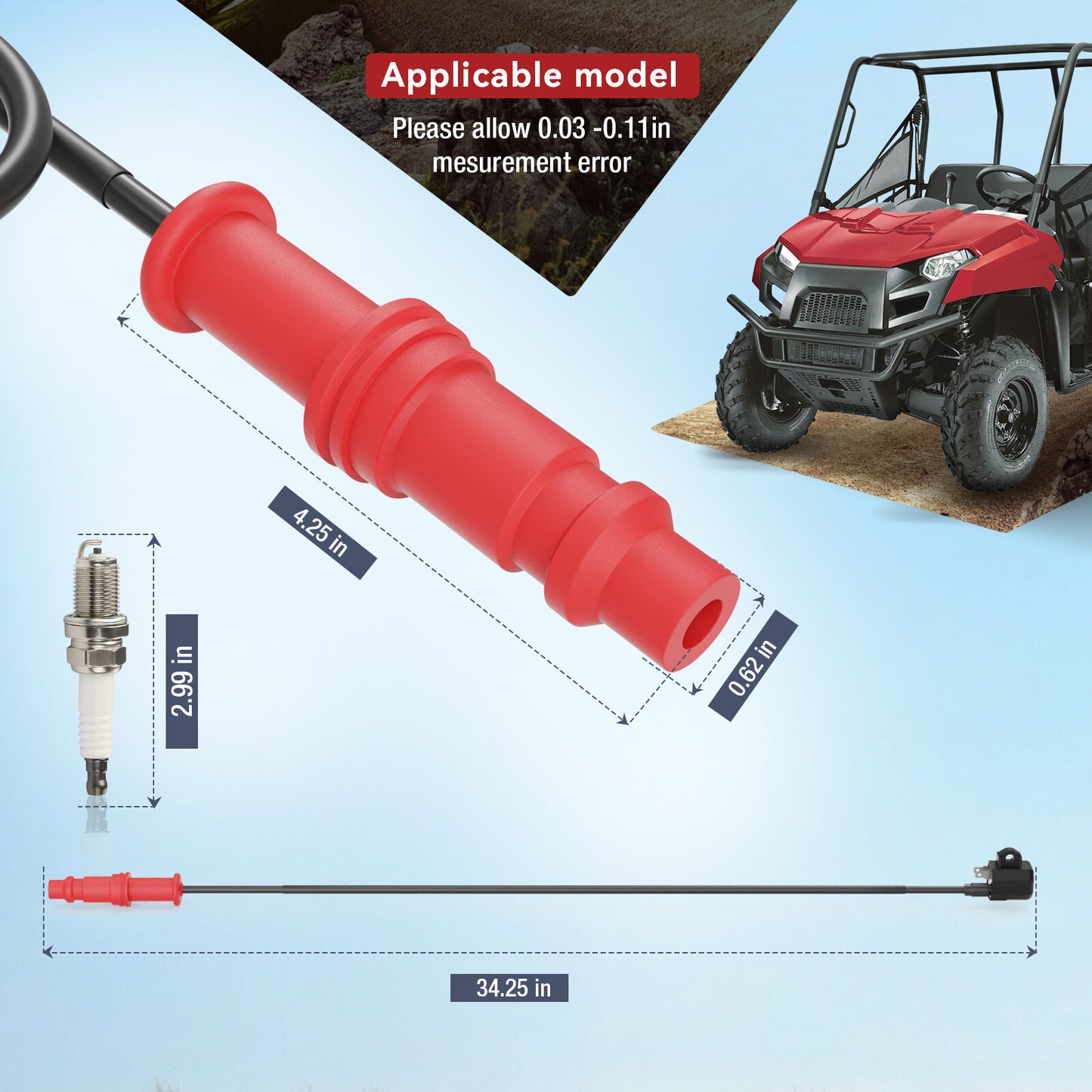Ignition Coil for Polaris Ranger 500 400 (2004–2014)