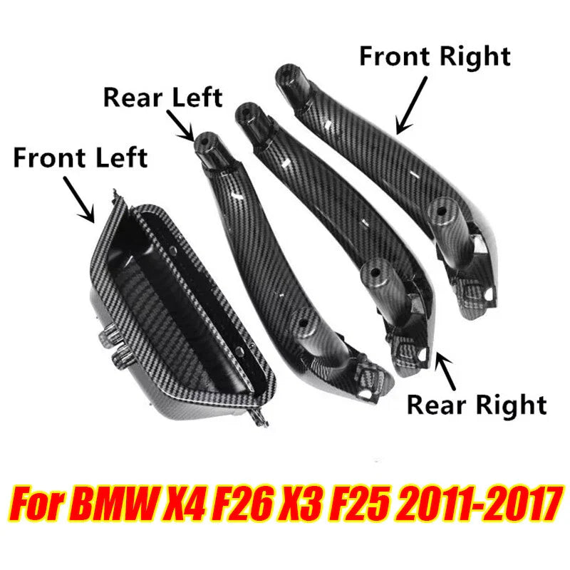Carbon Fiber Interior Inner Door Handle Pull Trim for BMW X4/X3 (2011–2017)