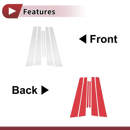 Set of 6 Door Pillar Window Trim for Mitsubishi Lancer (2002–2007)