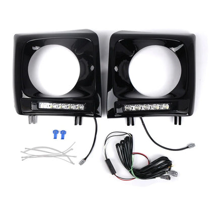 Daytime Running Lights Bezel Glossy Black for Benz G-Class (1990-2018)