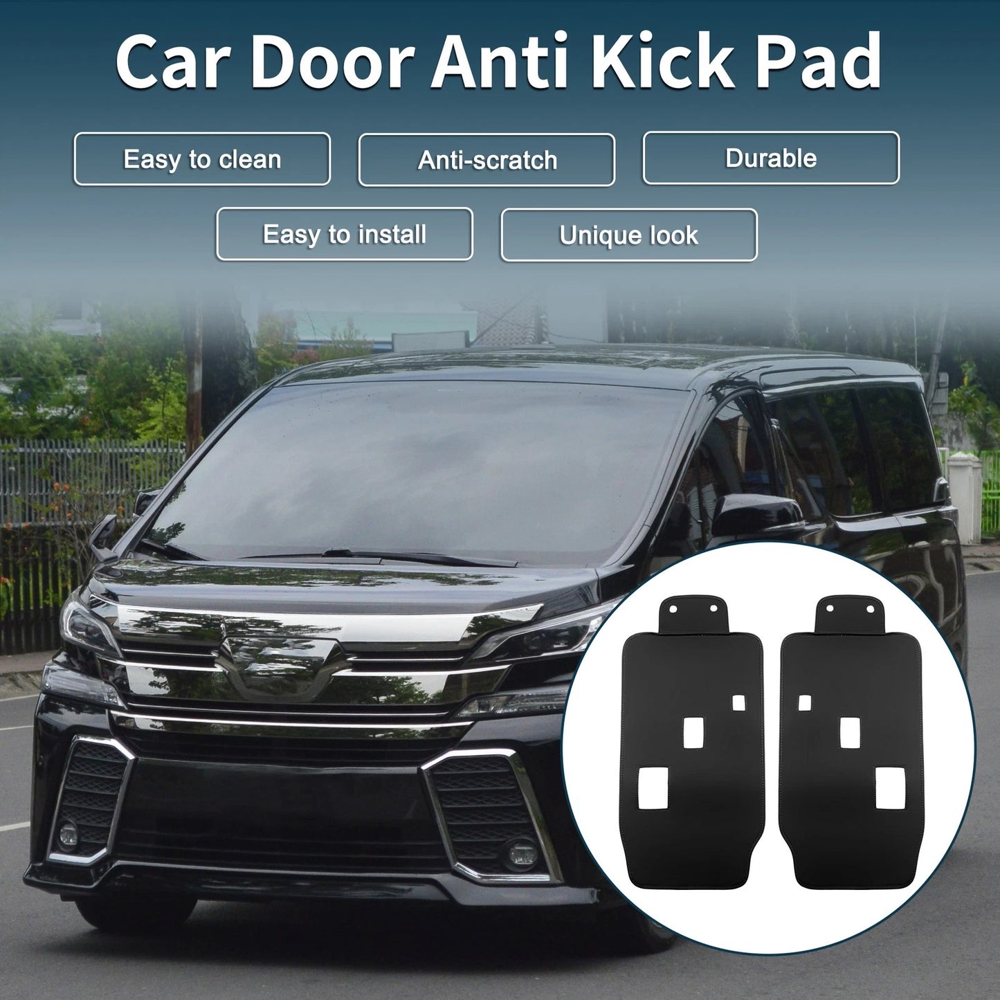 2X Car Door Anti Kick Pad Sticker for Toyota Vellfire Alphard (2015–2020)