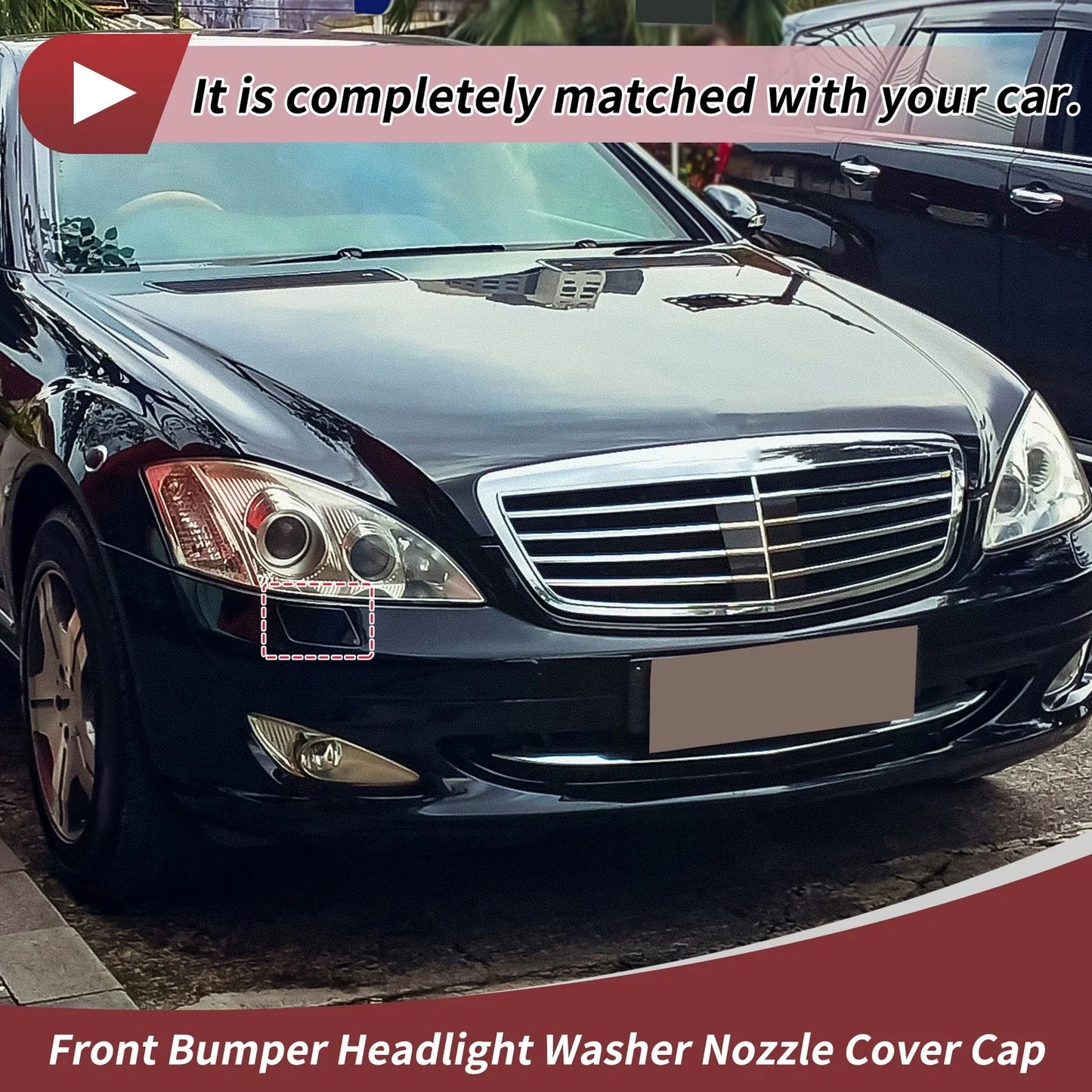 Front Right Side Bumper Headlight Washer Nozzle Cover for Mercedes-Benz W221