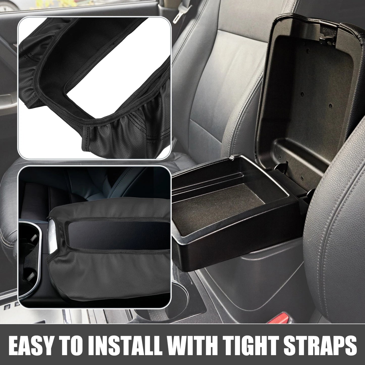 Center Console Cover Pad for Chevy Silverado 1500 1500HD (2007–2014) Black