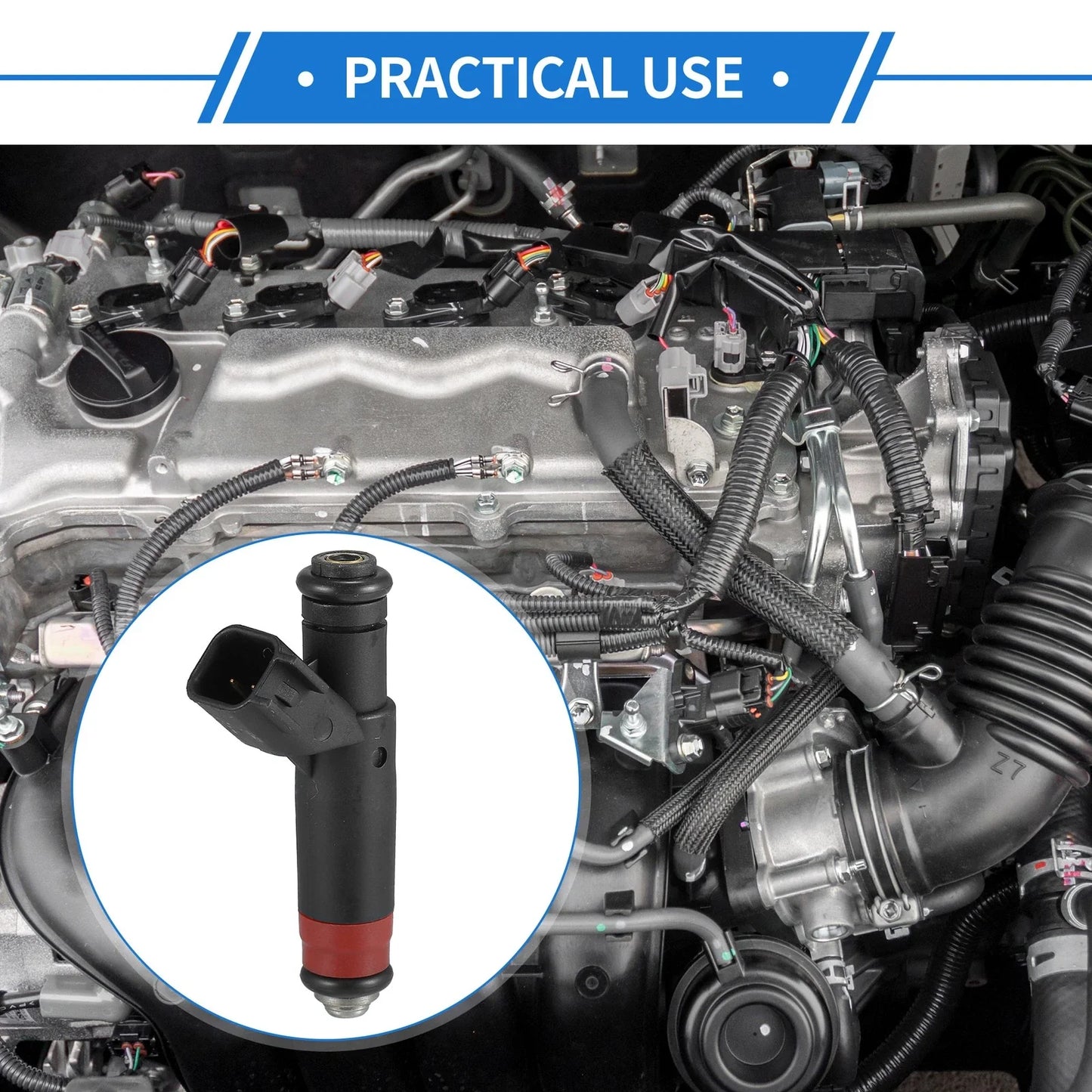 Fuel Injector 8 x No.53032145AA for Dodge Dakota (2001-2003) 4.7L Black