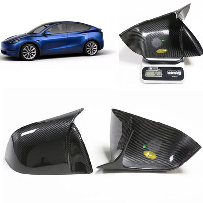 1 Pair Carbon Fiber Rear View Mirror Covers for Tesla Model Y (2020-2023)
