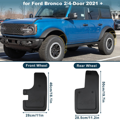 Mud Flaps Kit for Ford Bronco (2021–2025) 2/4-Door Splash Guards