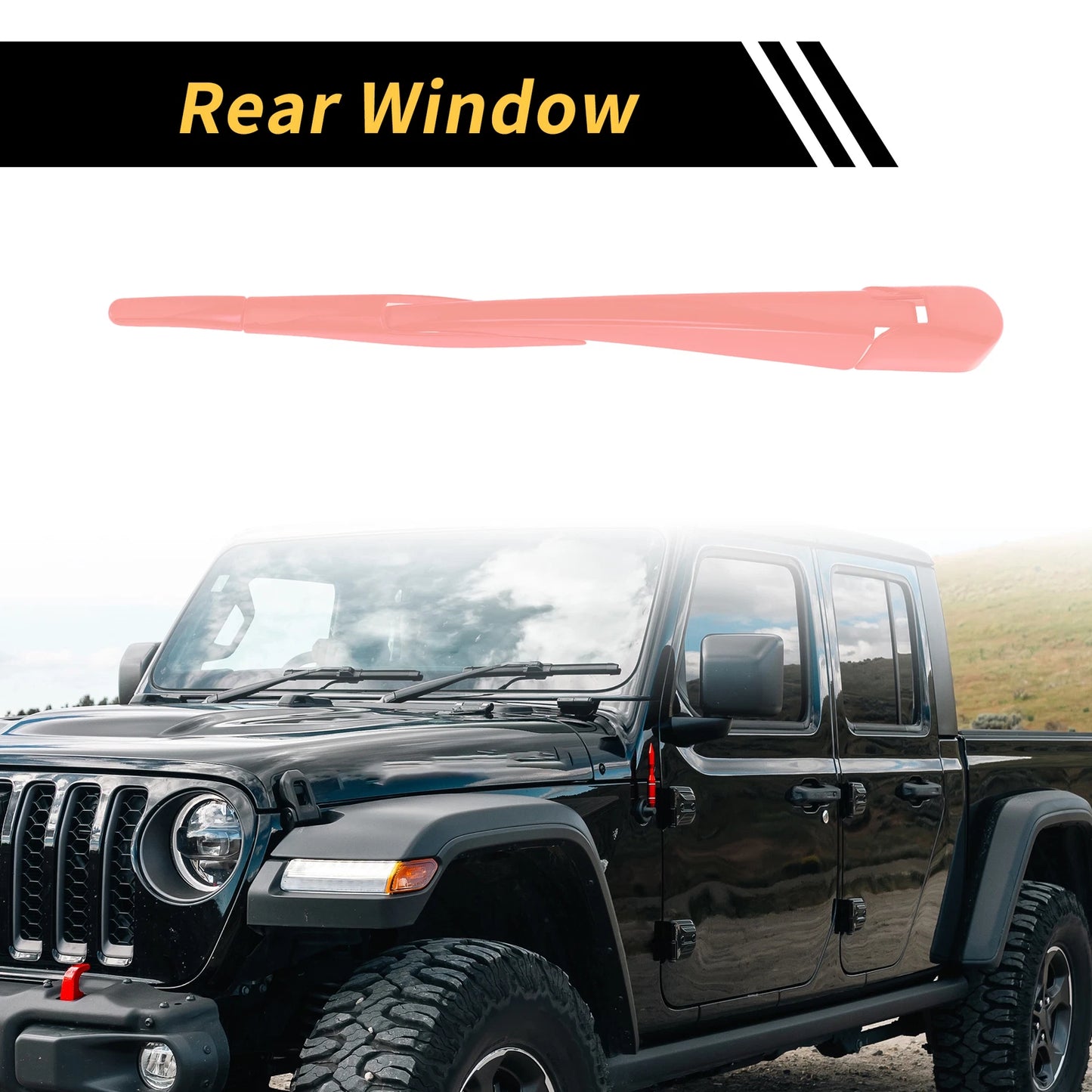 Set of 2 Rear Window Wiper Arm Blades Cover for Jeep Wrangler JL JLU (2018–2024)