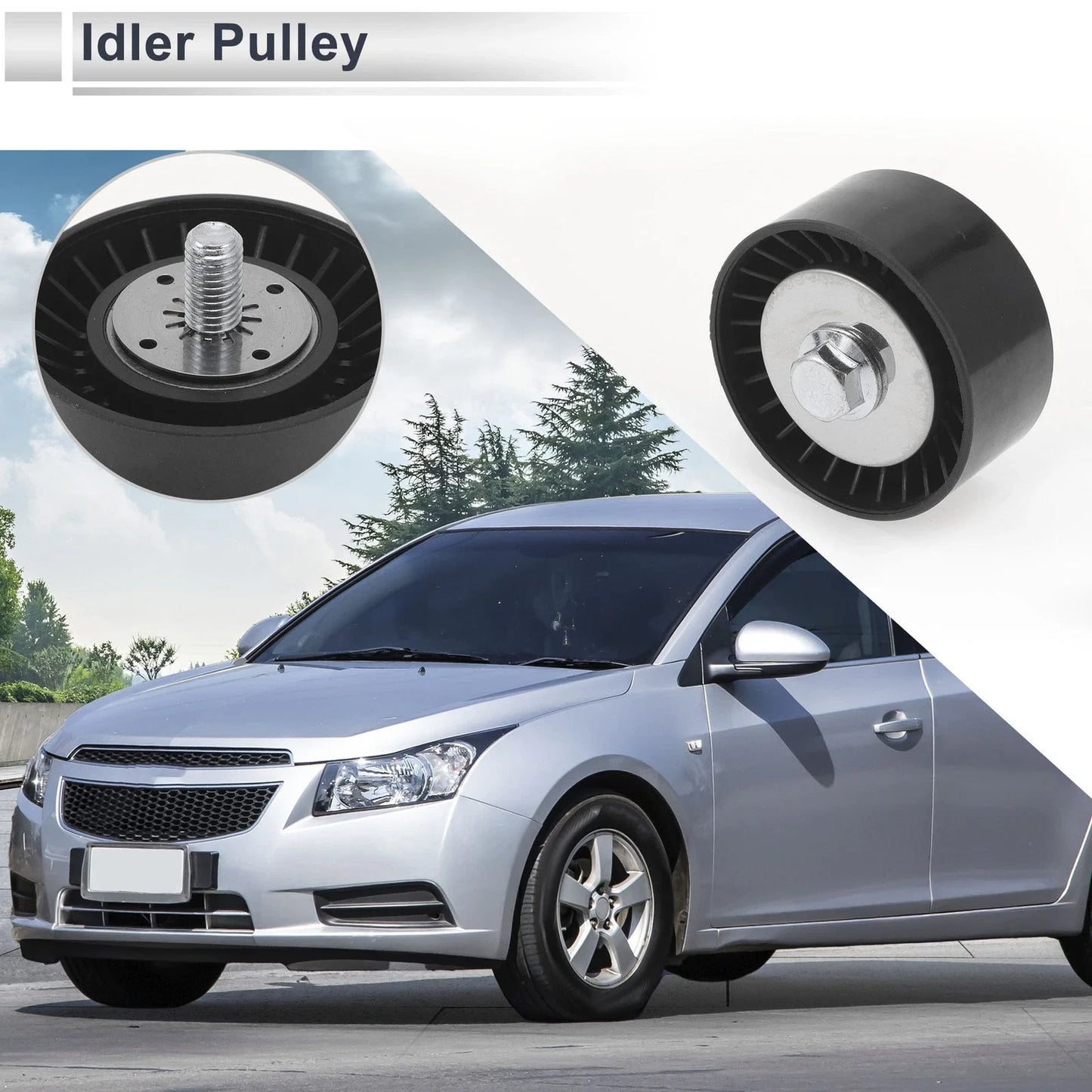 Drive Belt Idler Pulley for Chevrolet Cruze (2007-2017) Black 1 x Piece