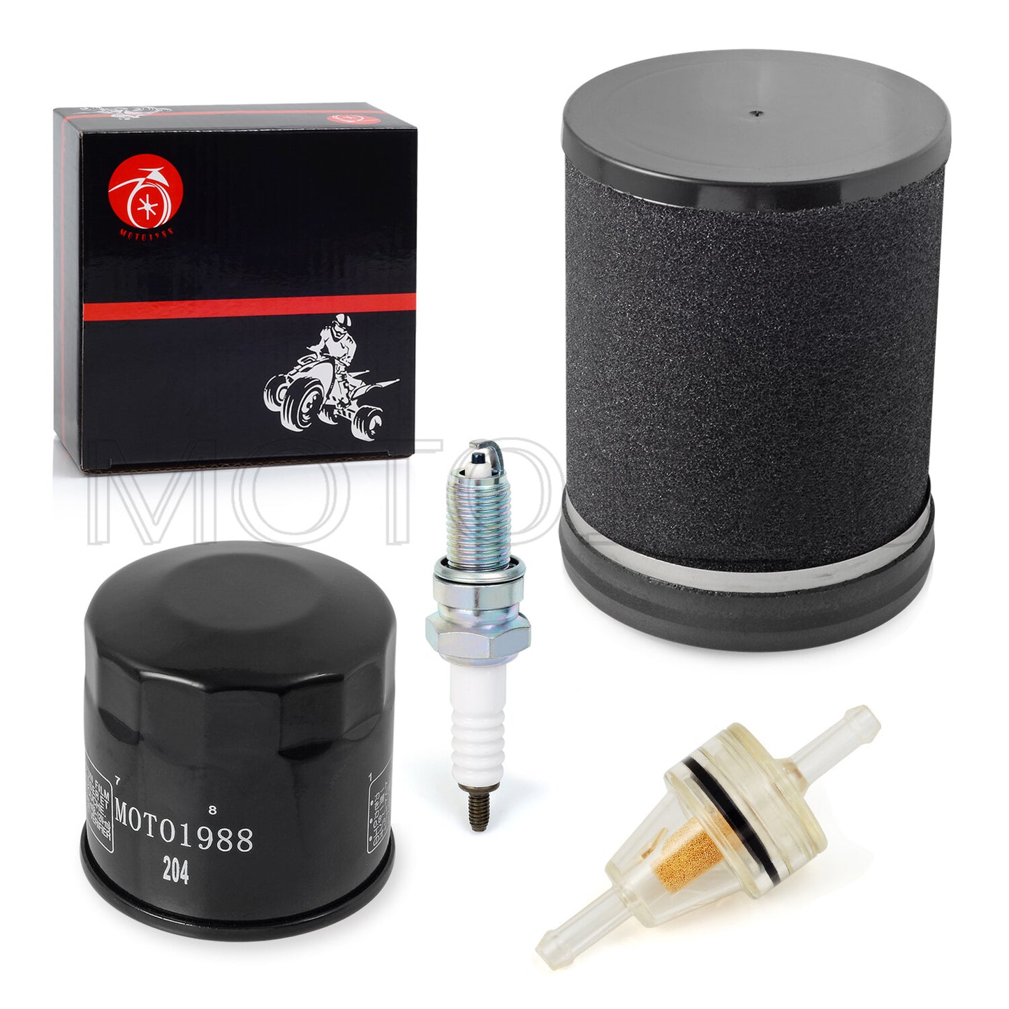 Air Filter, Oil Filter, Spark Plug Set for Kawasaki Prairie 360 (2003–2013)