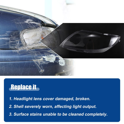 Pair Headlight Clear Lens Shell Cover for BMW Z4 E85 (2003–2008) No. 63127165714