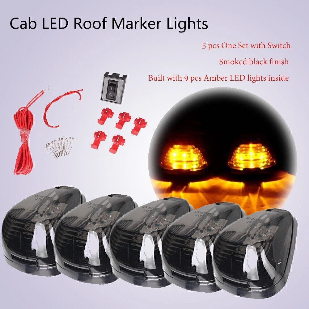 5X Cab Marker Roof Top Running Light Covers for Ford E-150 E-250 (1999–2016)