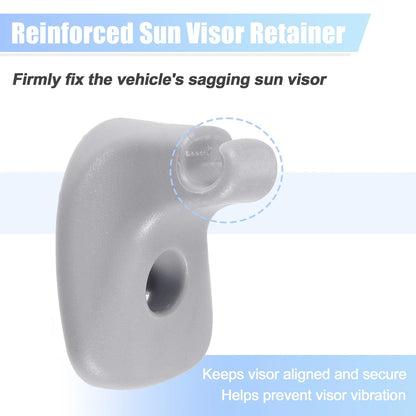 2 x Sun Visor Support Clip Retainers for Dodge Chrysler 200 (2011-2014) Gray