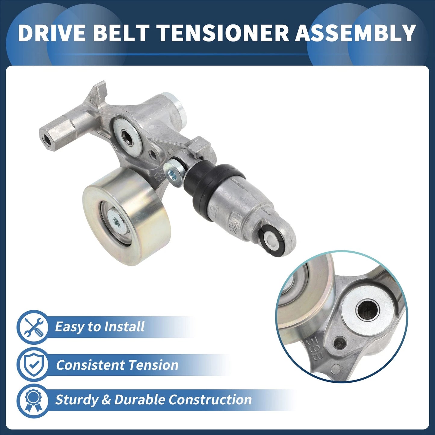 Belt Tensioner for Honda Accord (2018–2024) No. 3117059B015 Metal 1 Pc