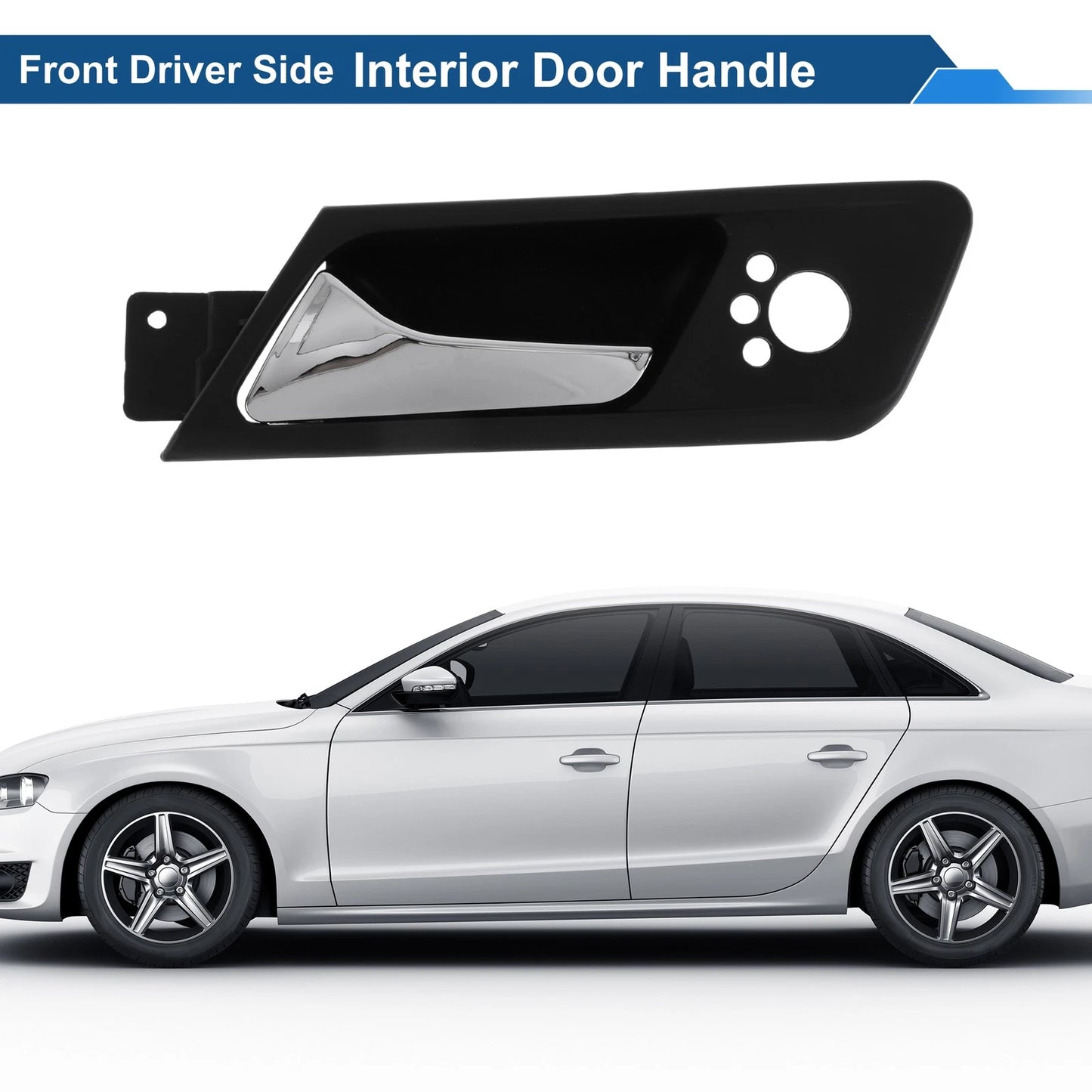Front Passenger Side Interior Door Handle for VW Bora (2008–2012) Black Chrome