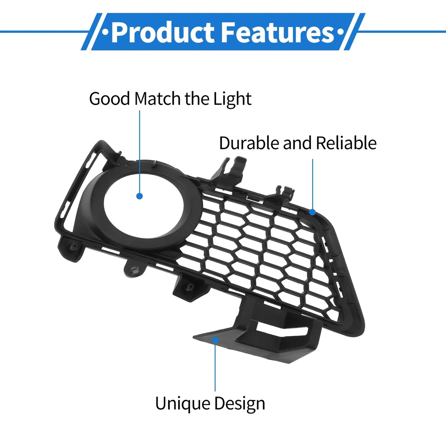 Front Right Fog Light Grill for BMW 3 Series (2012-2018) Black