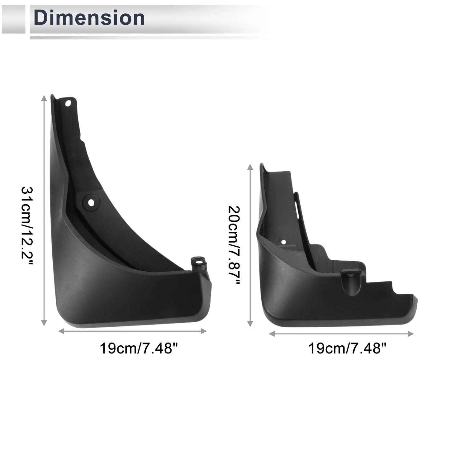 Set of 4 Mud Flaps Splash Guards for Audi Q2 (2018–2021)