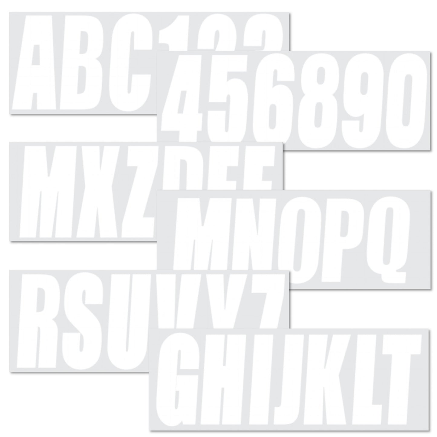 Set of 4 Custom Boat Registration Numbers Decals A-Z & 0-9