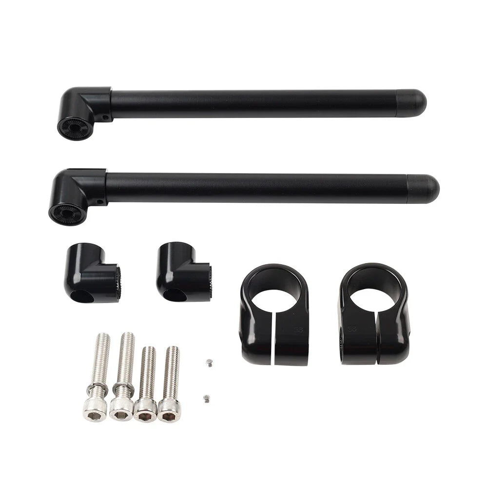 36MM Clip-On Handlebar for Motorcycle Cafe Racer - Black