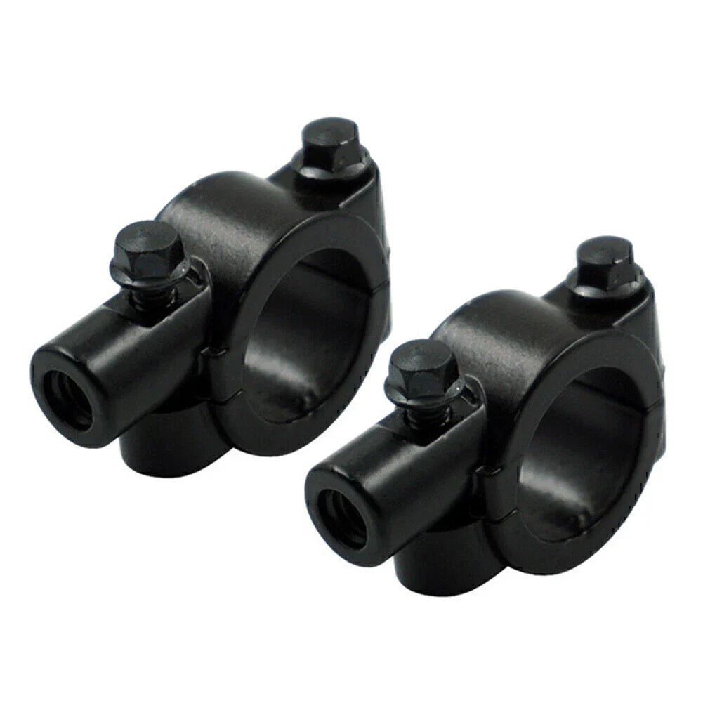 25MM M8 Black Motorcycle Handlebar Mirror Mount Holder Clamp