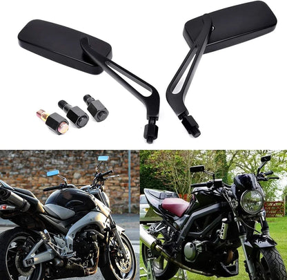 Black Aluminum Rearview Side Mirrors 8/10MM for Universal Motorcycle