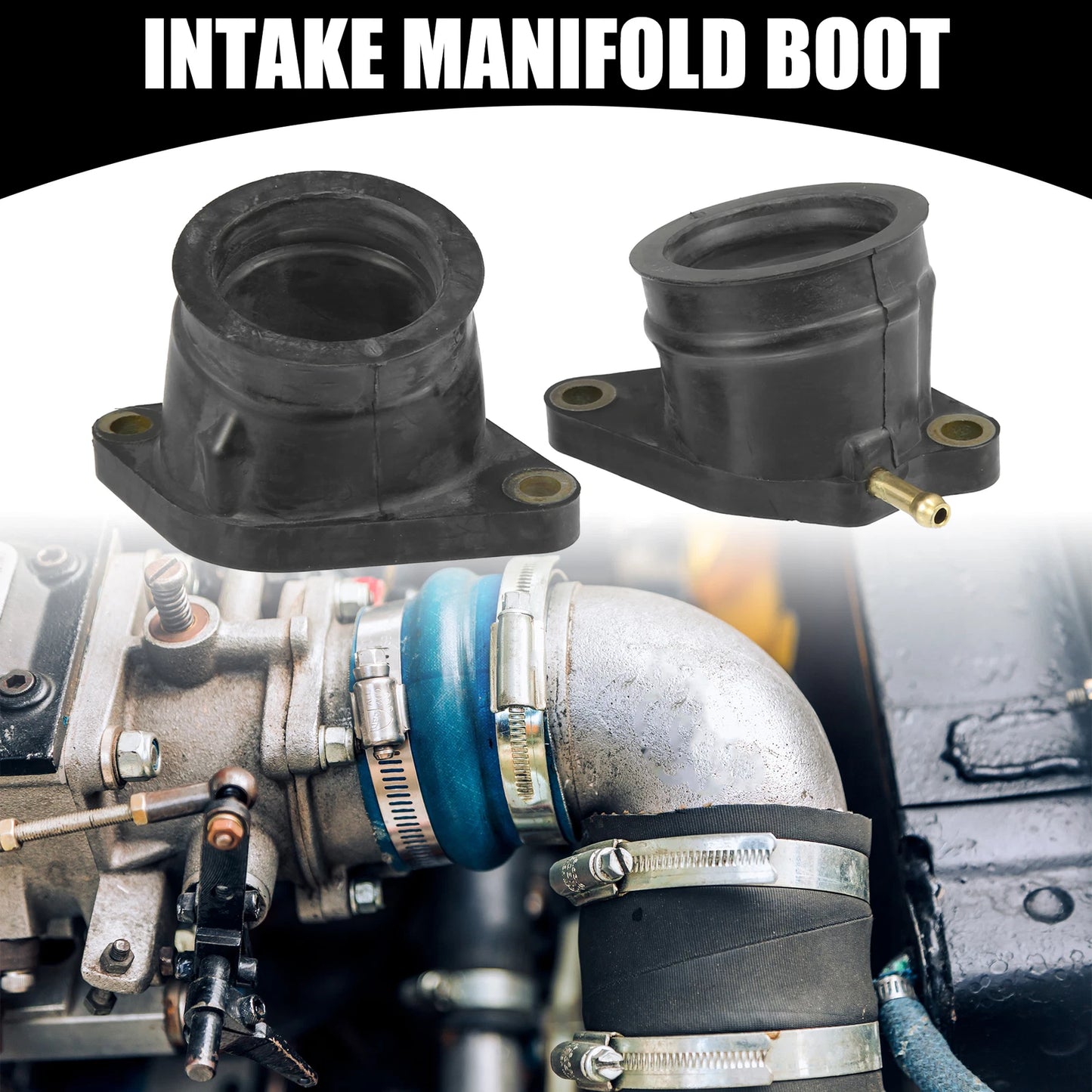 Carburetor Intake Manifold Boot Set of 2 for Yamaha 660 660R (2001–2005) Rubber
