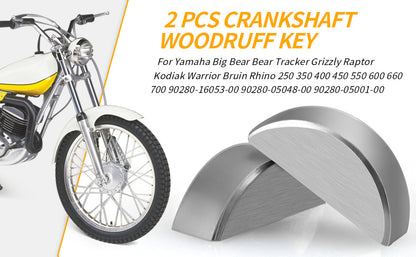 2 Crankshaft Woodruff Keys for Yamaha Big Bear  (1987–2023)