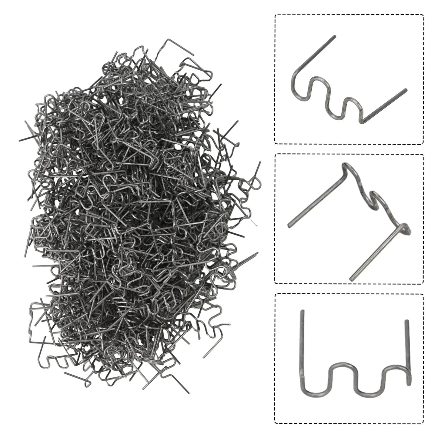 500Pcs 0.8mm Plastic Welding Wave Staples