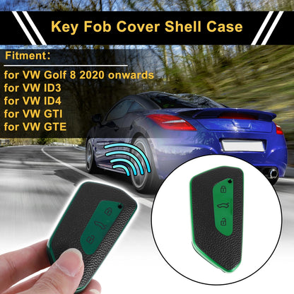 Green TPU Car Key Case for VW Golf 8 (2020–Present) - 3 Buttons