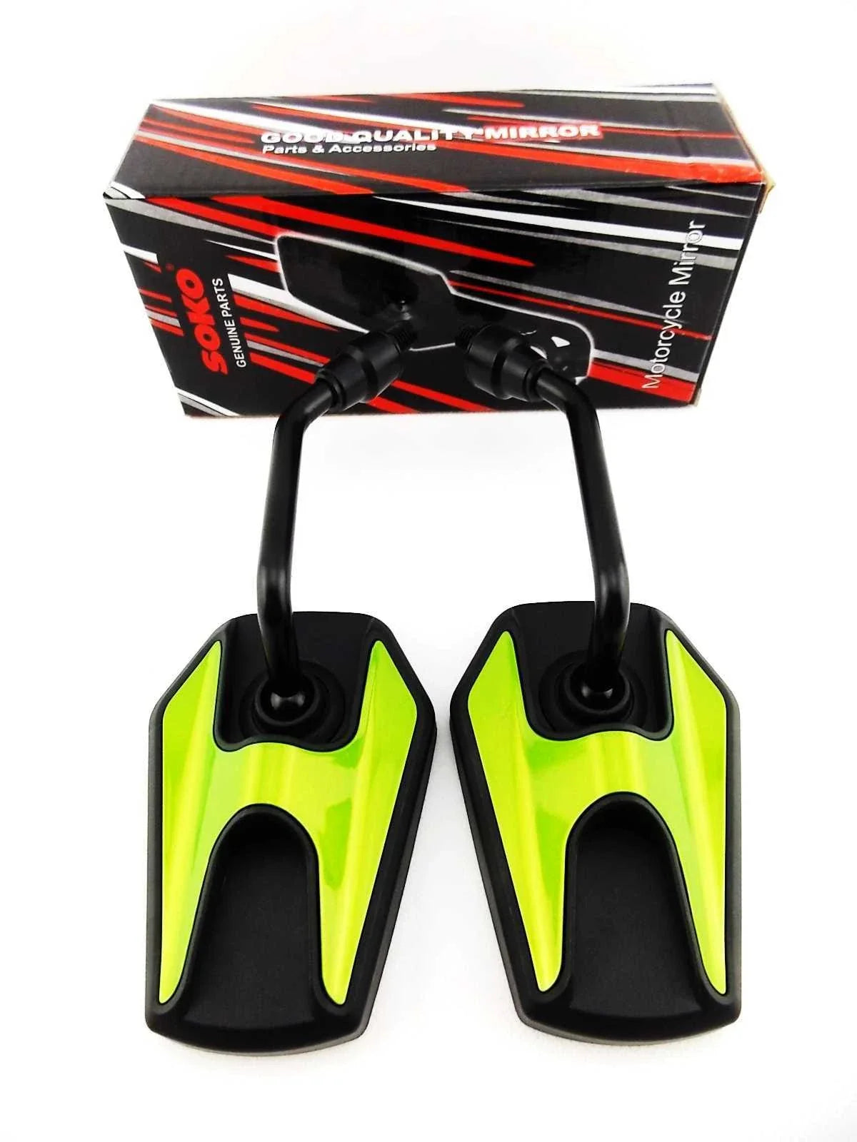 Black Green Hex Soko Mirrors for Suzuki GSX550 (1982-1986)