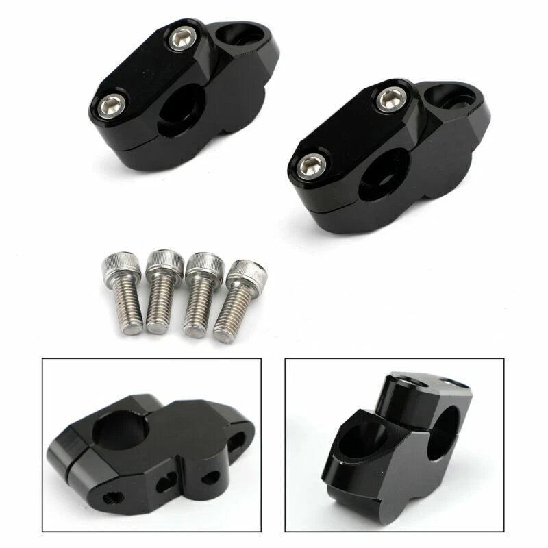 CNC Bridge Handlebar Flange Ø22mm H26mm Black for Yamaha Honda Motorcycle (FR)