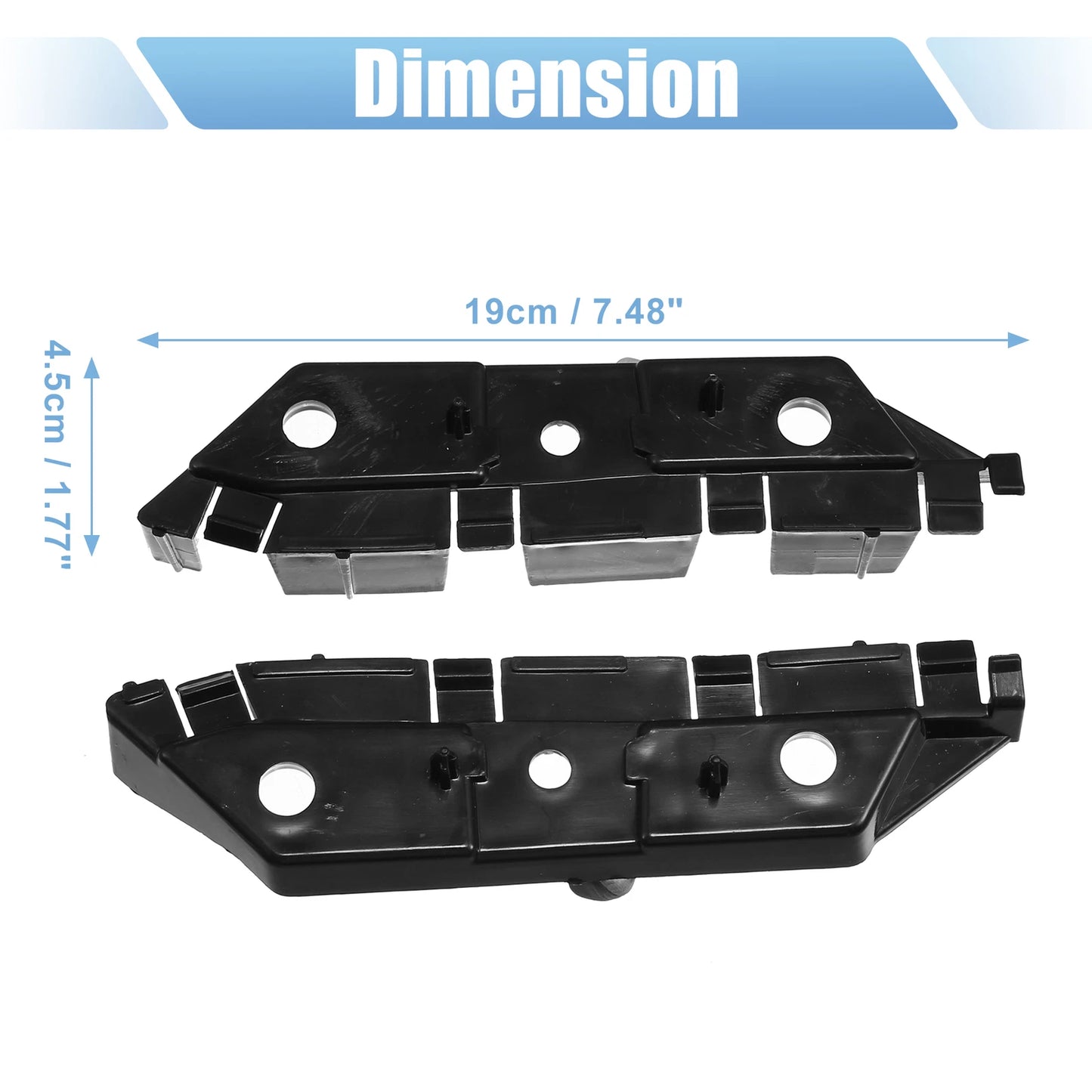 1 Pair Front Bumper Bracket for Ford Fusion (2013) DS7Z-17C947-B Plastic Black