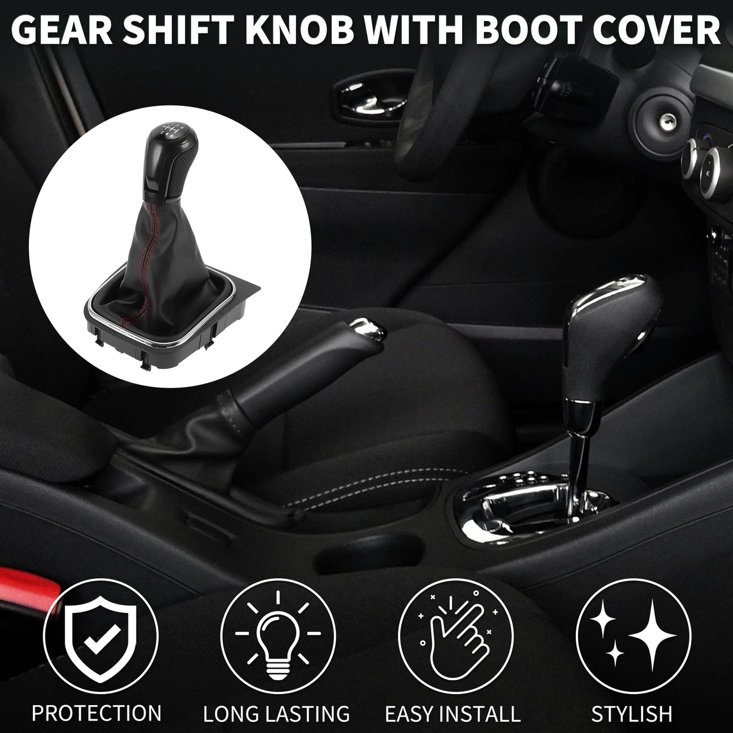 6 Speed Gear Shift Knob with Cover No. 1K0711113CG for VW Eos (2006–2015)