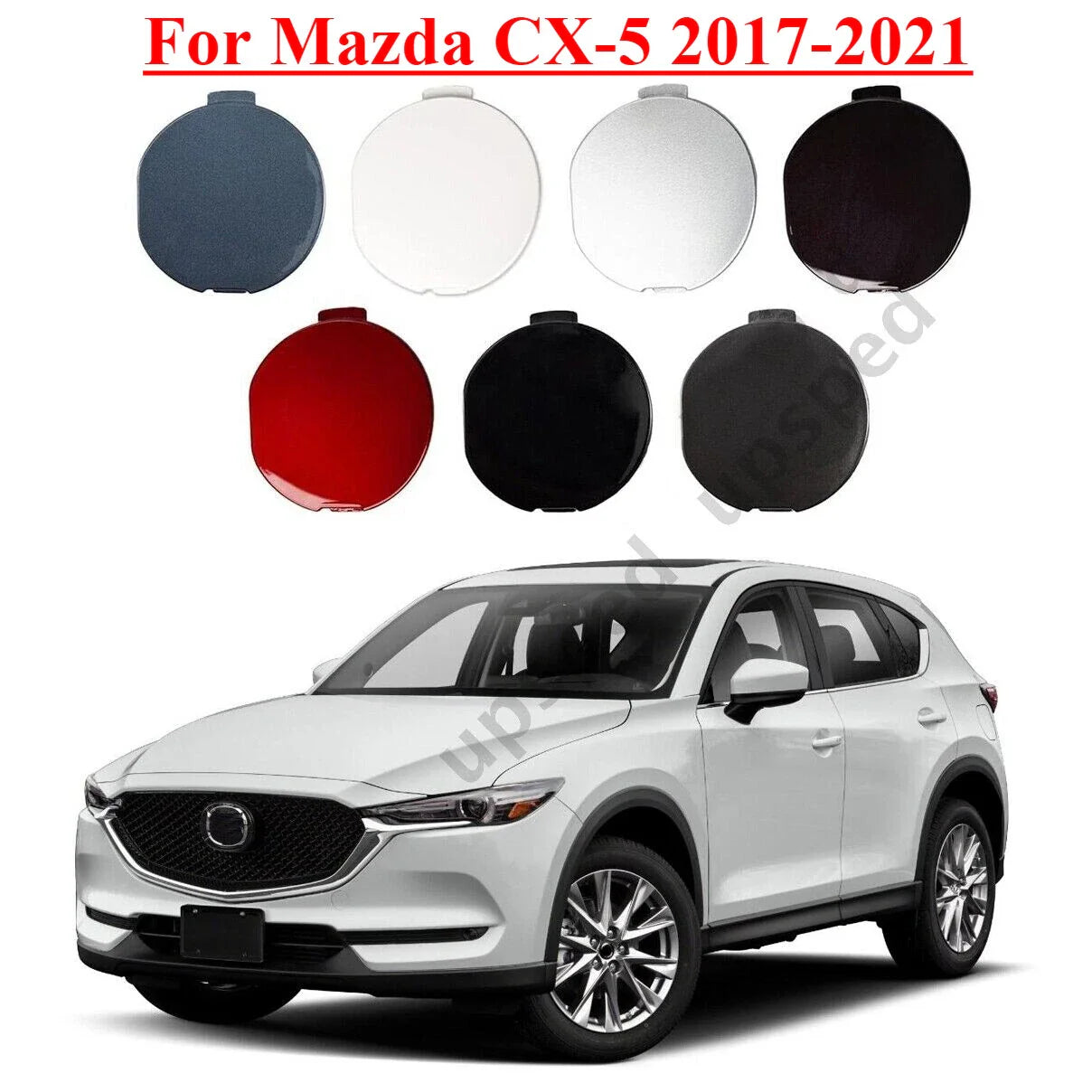 Front Bumper Tow Hook Cover Towing Eye Cap for Mazda CX-5 (2017–2021)