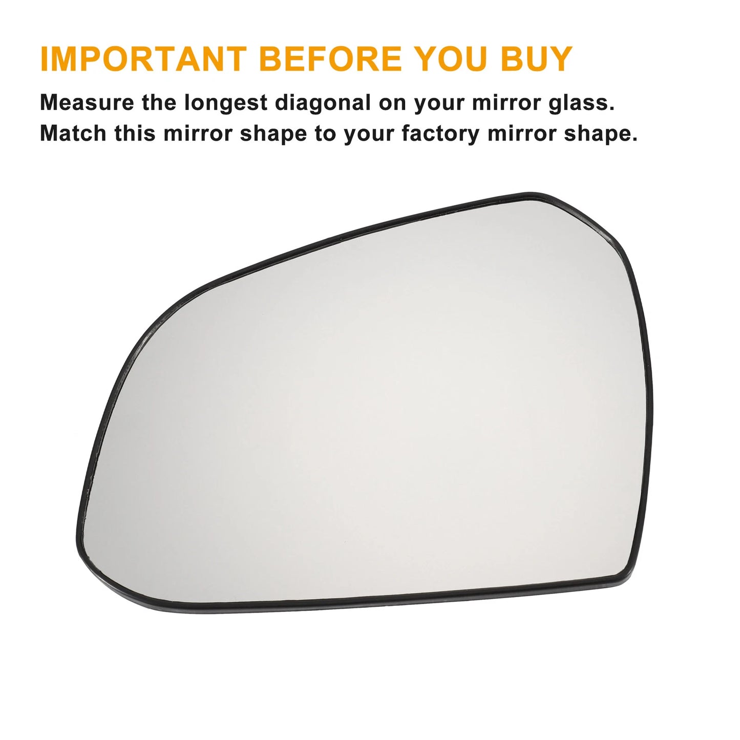 Left Side White Mirror Glass for Hyundai I10 (2013–2019)