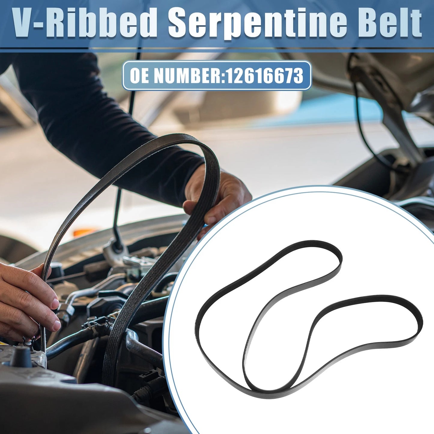 V-Ribbed Serpentine Drive Belt for Ford Ranger (2001–2011) No. 12616673