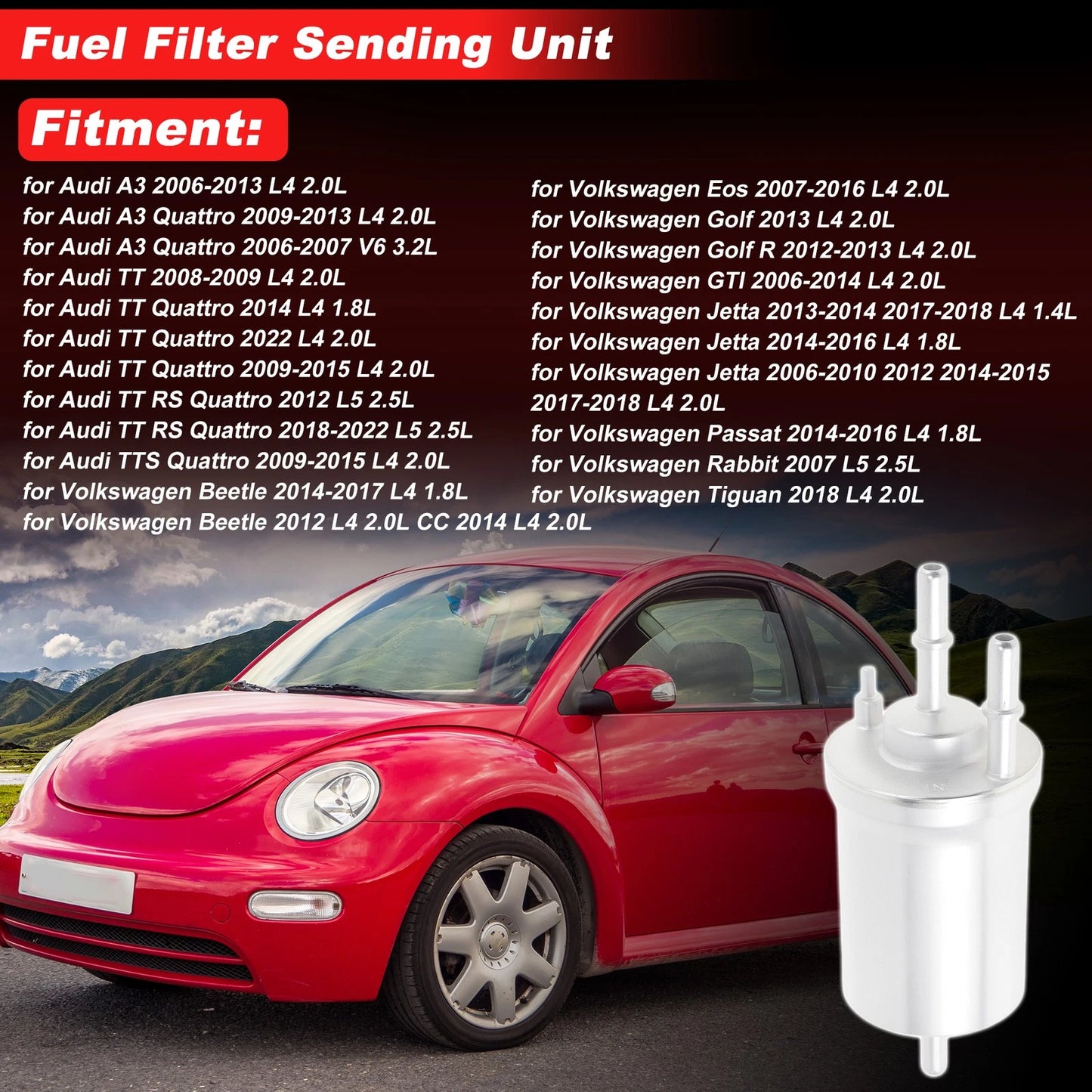 Fuel Filter Assembly for Audi A3 (2006–2013) No.WIX33814/0450905959 Metal