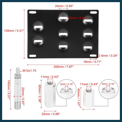 Bumper Tow Hook License Plate Mount Bracket for Mercedes