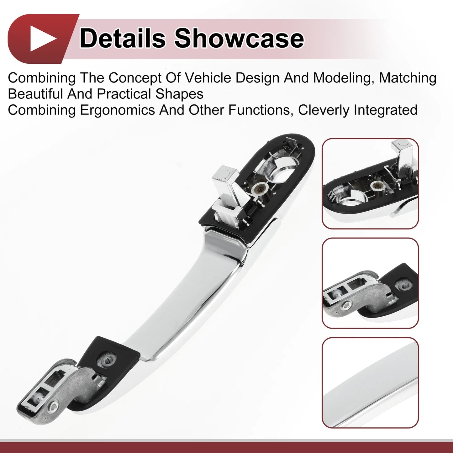 Car Door Handle Grip for Hyundai Tucson (2016–2023) No. 826502E010 Silver Tone