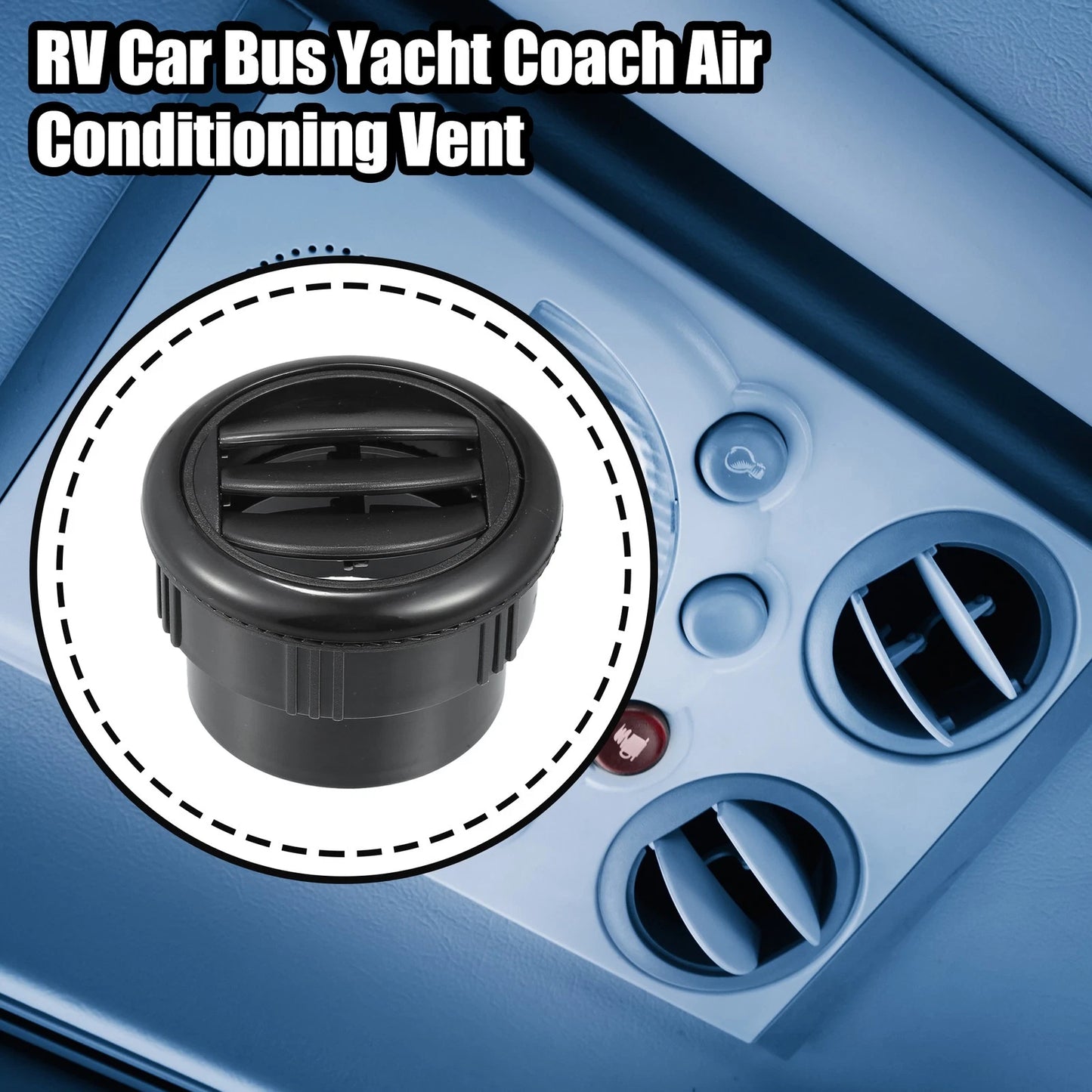 69mm Black AC Air Conditioning Vent Outlet for RV Bus Boat Yacht Caravan