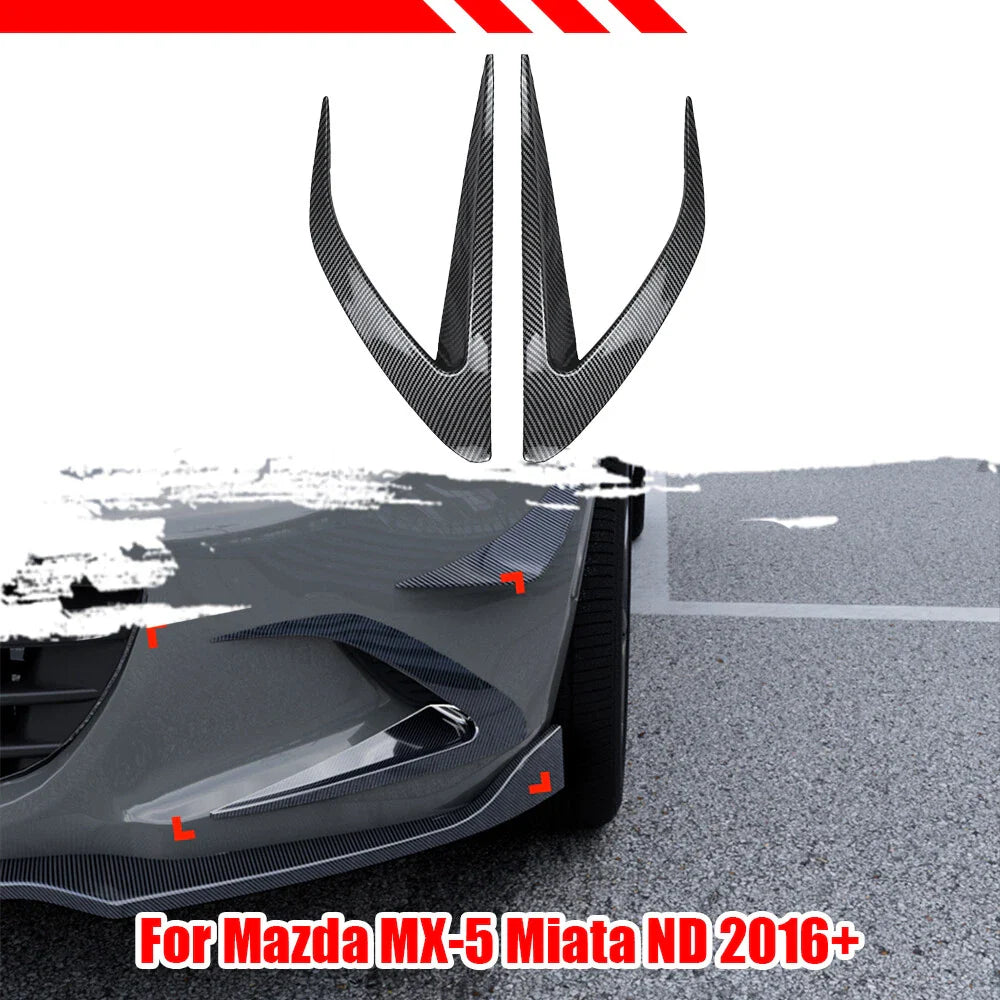 Front Bumper Side Vent Canards Splitter for Mazda MX-5 Miata ND (2016–2024)