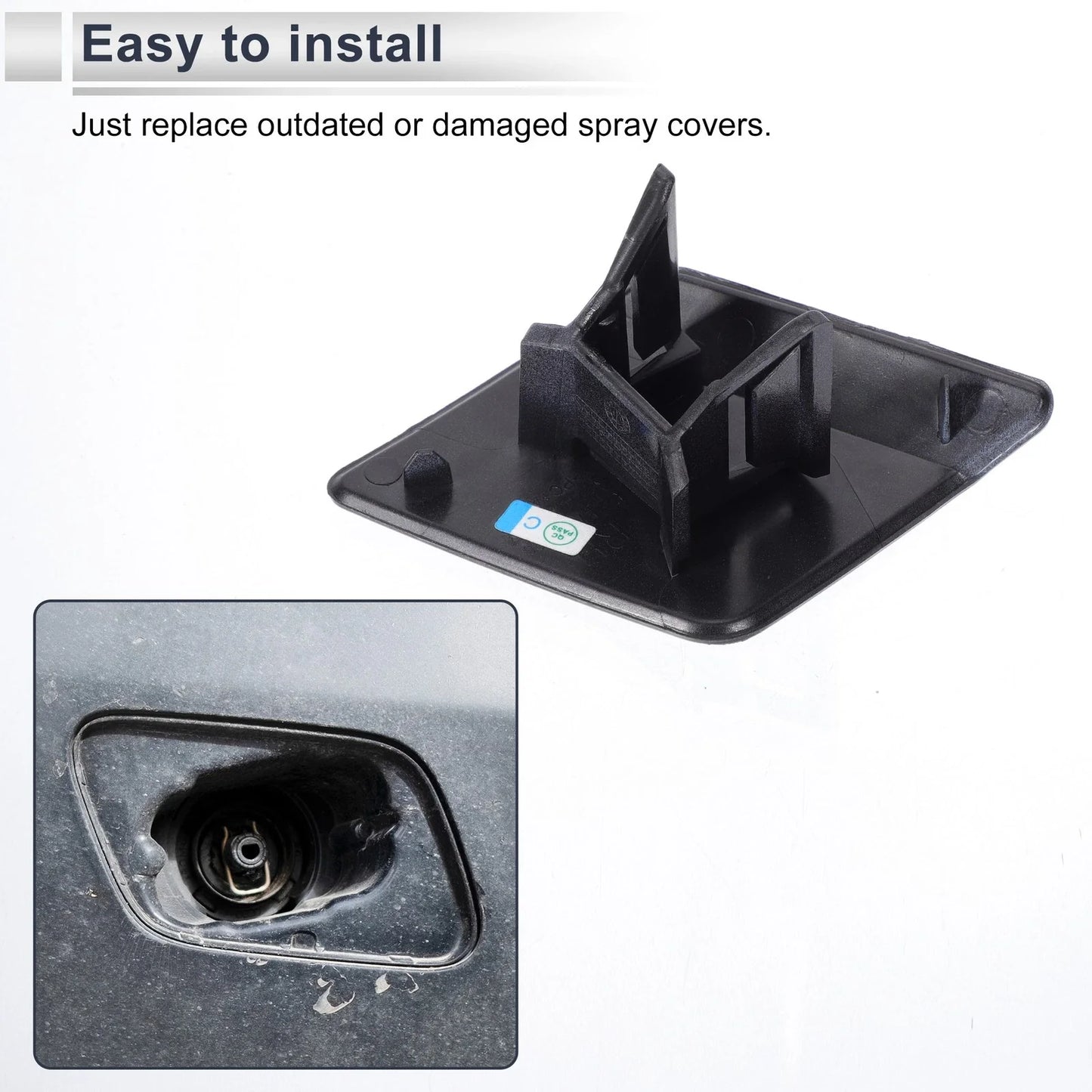Front Right Side Bumper Headlight Washer Nozzle Cover Cap for BMW X5 F15 Black