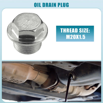 Set of 10 Universal Car Oil Drain Plug with Gasket M20x1.5