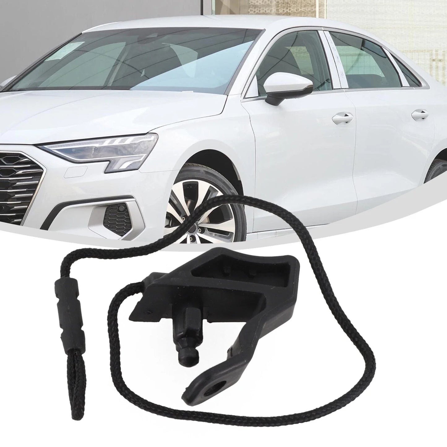 Black ABS Left Parcel Shelf String for A3 Sportback (2013–2016)