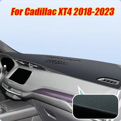 Black Leather Dashboard Cover Pad for Cadillac XT4 (2018–2023)
