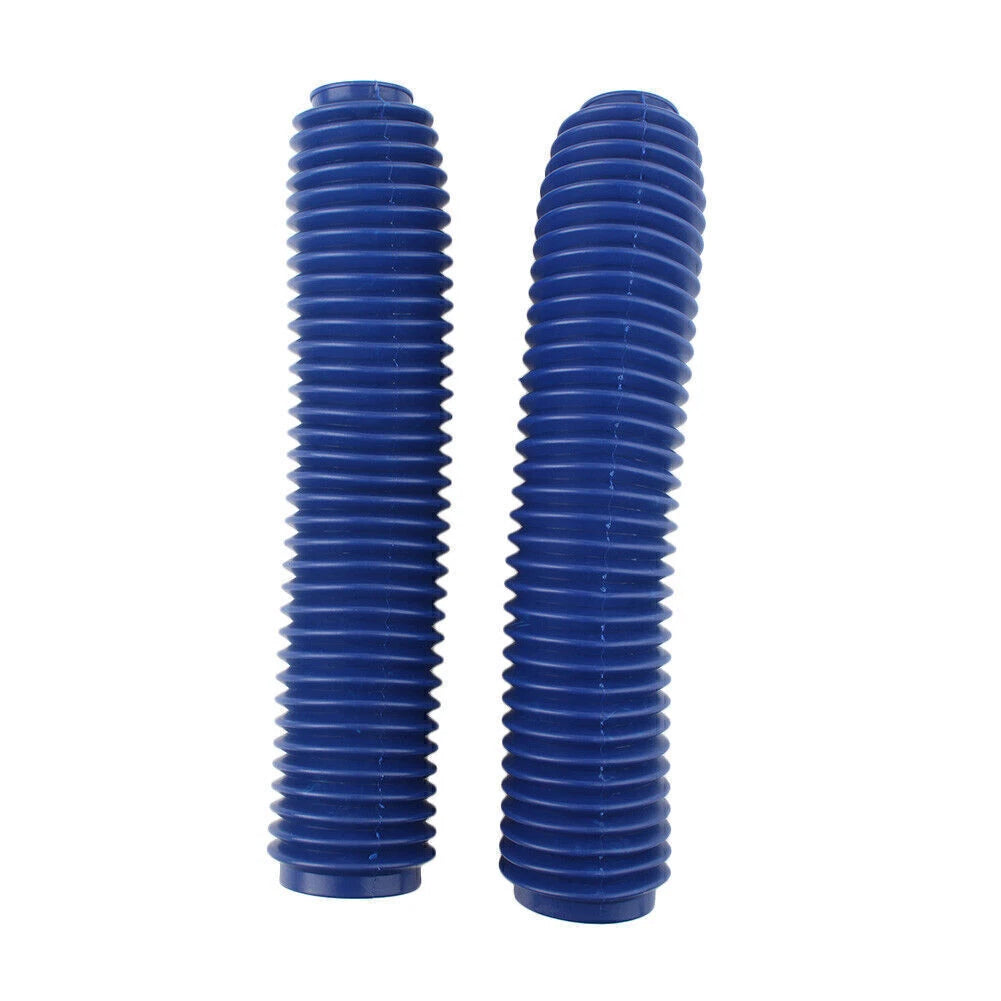 2X Front Fork Cover Gaiters for Universal Motorcycle (Gators Boots, Blue)